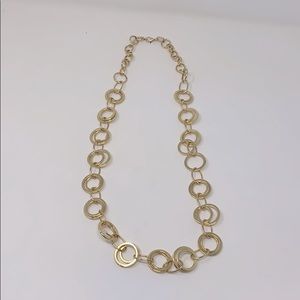 Long gold necklace